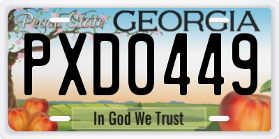 GA license plate PXD0449