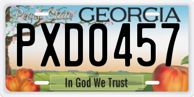 GA license plate PXD0457