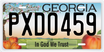 GA license plate PXD0459