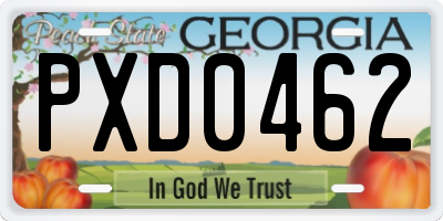 GA license plate PXD0462