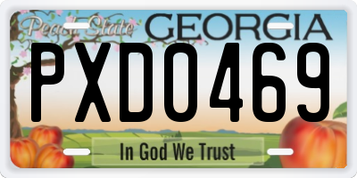 GA license plate PXD0469