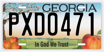 GA license plate PXD0471