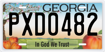 GA license plate PXD0482