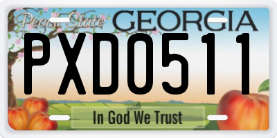 GA license plate PXD0511