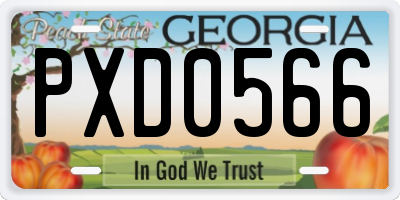 GA license plate PXD0566