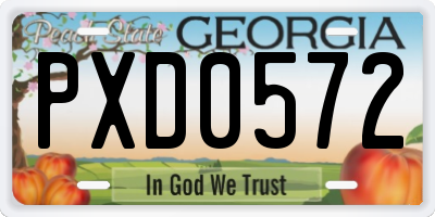 GA license plate PXD0572
