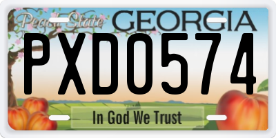 GA license plate PXD0574