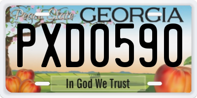 GA license plate PXD0590