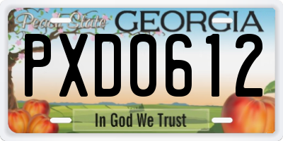GA license plate PXD0612