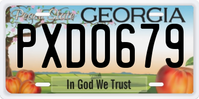 GA license plate PXD0679