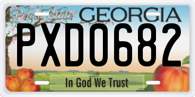 GA license plate PXD0682