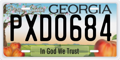 GA license plate PXD0684