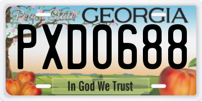 GA license plate PXD0688