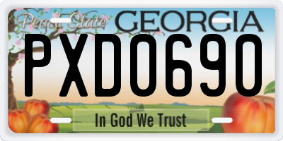 GA license plate PXD0690