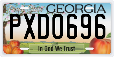 GA license plate PXD0696