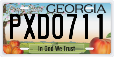 GA license plate PXD0711