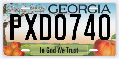 GA license plate PXD0740