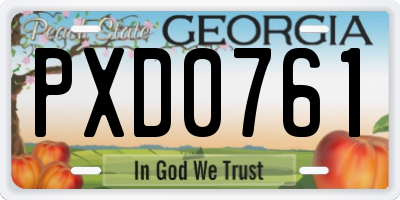 GA license plate PXD0761