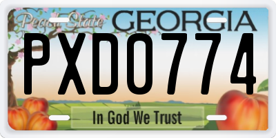 GA license plate PXD0774