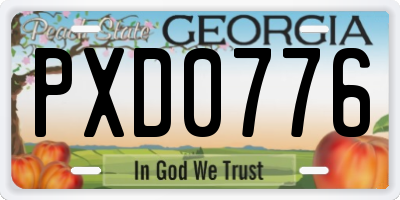 GA license plate PXD0776