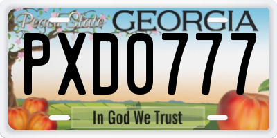 GA license plate PXD0777