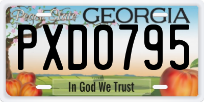 GA license plate PXD0795