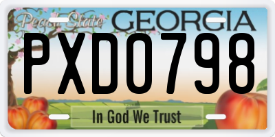 GA license plate PXD0798