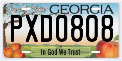 GA license plate PXD0808