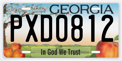 GA license plate PXD0812