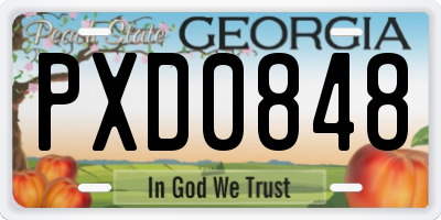 GA license plate PXD0848