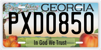 GA license plate PXD0850