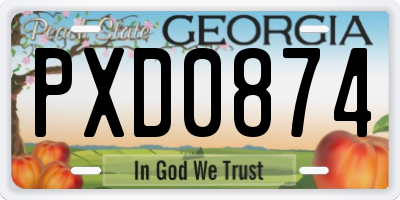 GA license plate PXD0874