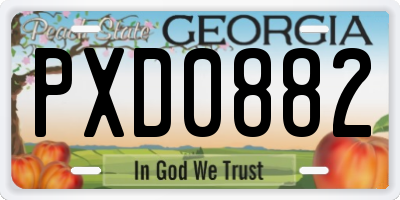 GA license plate PXD0882