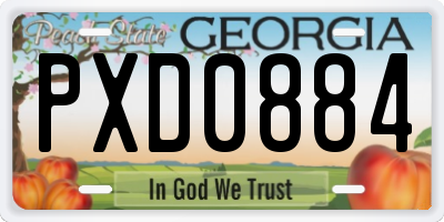 GA license plate PXD0884
