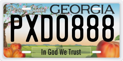 GA license plate PXD0888