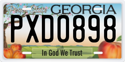 GA license plate PXD0898