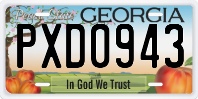 GA license plate PXD0943