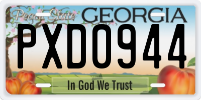 GA license plate PXD0944