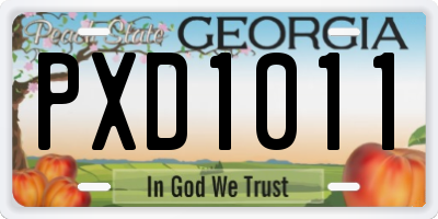 GA license plate PXD1011
