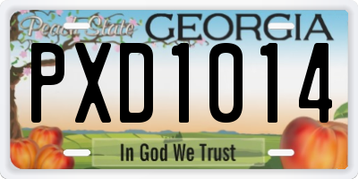GA license plate PXD1014