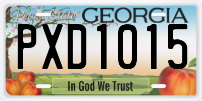 GA license plate PXD1015