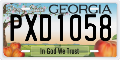GA license plate PXD1058