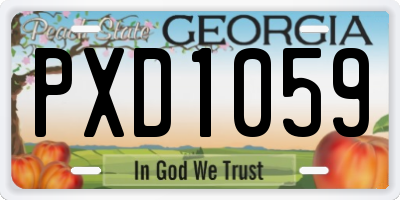 GA license plate PXD1059