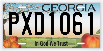 GA license plate PXD1061