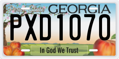 GA license plate PXD1070