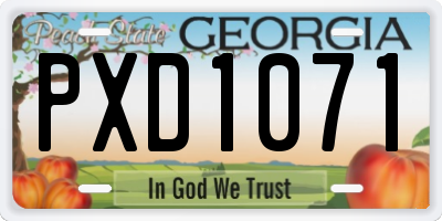 GA license plate PXD1071