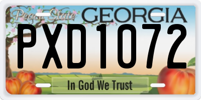 GA license plate PXD1072