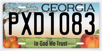 GA license plate PXD1083