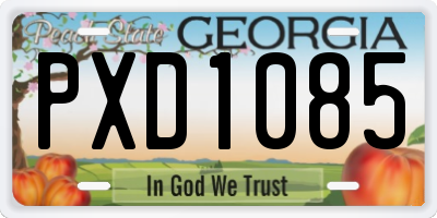 GA license plate PXD1085