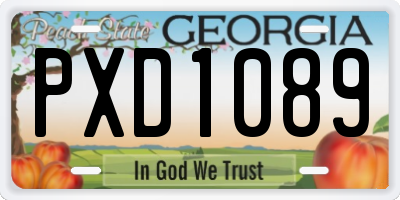 GA license plate PXD1089